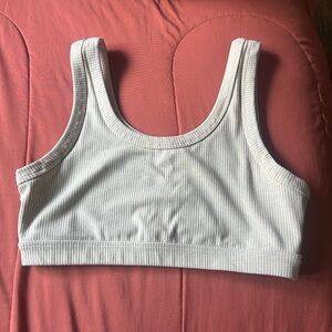 ALO Yoga Ribbed Cream Sports Bra